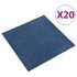 Baldosas de suelo de moqueta 20 uds 5 m² 50x50 cm azul