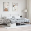 Estructura de cama con cabecero metal blanca 200x200 cm