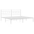 Estructura de cama con cabecero metal blanca 200x200