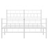 Estructura cama metal con cabecero y estribo blanco 160x200