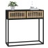 Mesa consola hierro y madera contrachapada negro 80x30x75