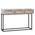 Mesa consola hierro y madera contrachapada blanco 105x30x75