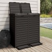 Cubo de basura de exterior polipropileno negro 78x41x86 cm