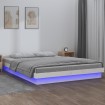 Estructura de cama con LED madera maciza blanca 200x200 cm