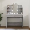 Tocador con LED gris sonoma 96x40x142 cm