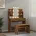 Juego de tocador con LED madera contrachapada roble