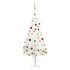 Árbol de Navidad preiluminado con luces y bolas blanco 150