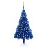 Árbol de Navidad preiluminado con luces y bolas azul 240