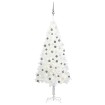 Árbol de Navidad preiluminado con luces y bolas blanco 150 cm