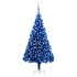 Árbol de Navidad preiluminado con luces y bolas azul 240