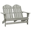 Otomana Adirondack de jardín 2 plazas madera de abeto gris