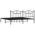 Estructura de cama con cabecero metal negro 193x203