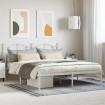 Estructura de cama de metal con cabecero blanco 183x213 cm