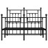 Estructura de cama cabecero y estribo metal negro 135x190