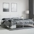 Estructura cama metal con cabecero y pie cama blanco 193x203