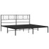 Estructura de cama con cabecero metal negro 183x213