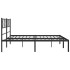 Estructura de cama con cabecero metal negro 183x213