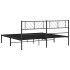 Estructura de cama con cabecero metal negro 183x213