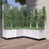 Jardinera con enrejado PP blanco 120x120x136