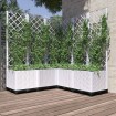 Jardinera con enrejado PP blanco 120x120x136 cm