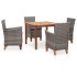 Set de comedor 5 pzas ratán sintético madera maciza acacia