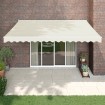 Toldo retráctil automático color crema 4,5x3 m