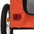 Remolque de bicicleta mascotas hierro tela Oxford naranja