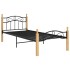 Estructura de cama madera maciza roble metal negro 100x200