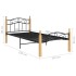 Estructura de cama madera maciza roble metal negro 100x200