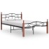 Estructura de cama metal y madera maciza de roble 120x200