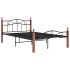 Estructura de cama metal y madera maciza de roble 120x200