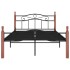 Estructura de cama metal y madera maciza de roble 120x200