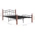 Estructura de cama metal y madera maciza de roble 120x200