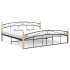 Estructura de cama metal y madera maciza de roble 200x200