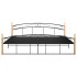 Estructura de cama metal y madera maciza de roble 200x200