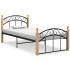 Estructura de cama metal y madera maciza de roble 90x200