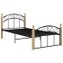 Estructura de cama metal y madera maciza de roble 90x200