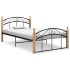 Estructura de cama metal y madera maciza de roble 120x200