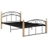 Estructura de cama metal y madera maciza de roble 120x200