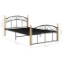 Estructura de cama metal y madera maciza de roble 120x200