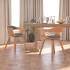 Silla de comedor 2 uds madera curvada y tela gris