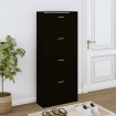 Mueble zapatero madera contrachapada negro 63x24x147 cm