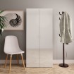 Mueble zapatero contrachapada blanco brillo 80x35,5x180 cm