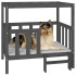 Cama para perros madera maciza de pino gris 105,5x83,5x100