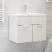 Mueble con lavabo madera de ingeniería blanco brillo