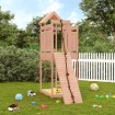 Casita infantil con pared de escalada madera abeto Douglas