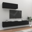 Set de muebles para TV 3 piezas madera contrachapada negro