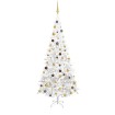 Árbol de Navidad artificial con luces y bolas blanco 240 cm