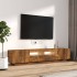 Set de muebles TV con LEDS 2 pzas contrachapada roble