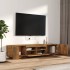 Set de muebles TV con LEDS 2 pzas contrachapada roble